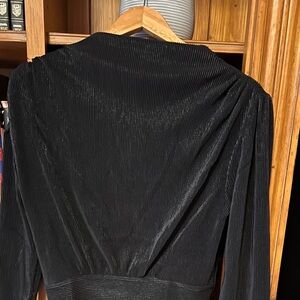 Ann Taylor Black Pleated Blouse